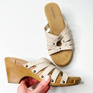 naturalizer shoes wedge sandals open toe size 9.5 comfortable summer leather